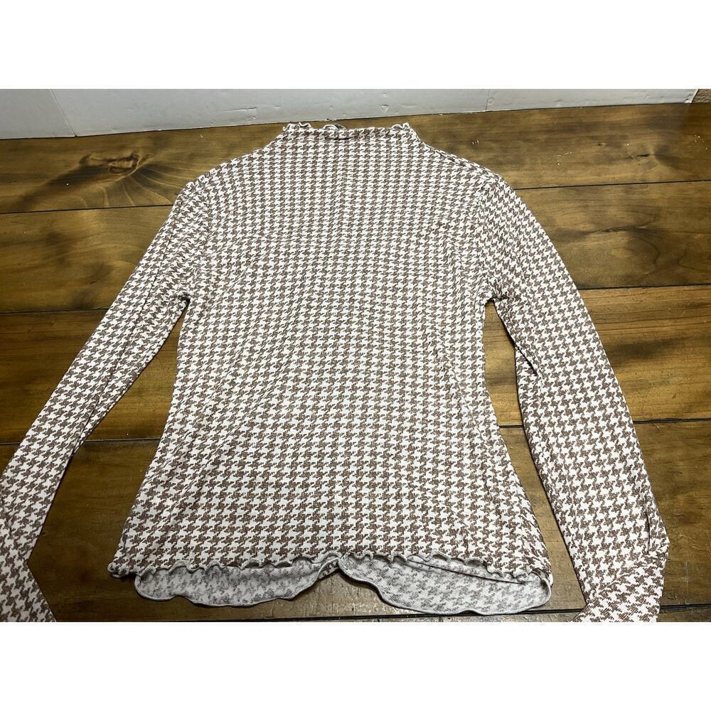 Free People Little Crush Top Long-Sleeve Mock Neck Knit Top Beige Size Large - Picture 10 of 10